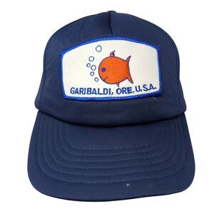 Garibaldi Ore USA Snapback Hat Blue M/L Adjustable Patch Logo 6 Panel Sportco